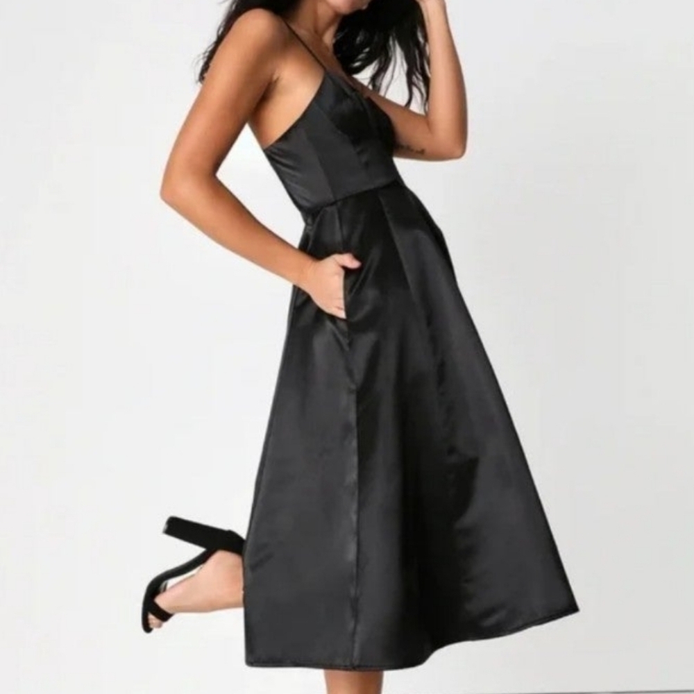 Lulus black A line formal dress sz L NWT - Picture 7 of 9